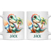 Personalised with Name, Dinosaur Kids Mug – Customised Prehistoric-Themed Cup – Available in 11oz, 6oz & Enamel Options