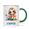 Personalised with Name, Mermaid Princess Kids Mug – Custom Ocean Fantasy Cup for Children – Available in 11oz, 6oz & Enamel