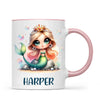 Personalised with Name, Mermaid Princess Kids Mug – Custom Ocean Fantasy Cup for Children – Available in 11oz, 6oz & Enamel