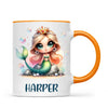 Personalised with Name, Mermaid Princess Kids Mug – Custom Ocean Fantasy Cup for Children – Available in 11oz, 6oz & Enamel