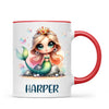 Personalised with Name, Mermaid Princess Kids Mug – Custom Ocean Fantasy Cup for Children – Available in 11oz, 6oz & Enamel