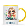 Personalised with Name, Mermaid Princess Kids Mug – Custom Ocean Fantasy Cup for Children – Available in 11oz, 6oz & Enamel