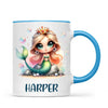 Personalised with Name, Mermaid Princess Kids Mug – Custom Ocean Fantasy Cup for Children – Available in 11oz, 6oz & Enamel