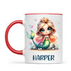 Personalised with Name, Mermaid Princess Kids Mug – Custom Ocean Fantasy Cup for Children – Available in 11oz, 6oz & Enamel