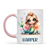 Personalised with Name, Mermaid Princess Kids Mug – Custom Ocean Fantasy Cup for Children – Available in 11oz, 6oz & Enamel