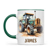 Personalised with Name, Vintage Tractor Kids Mug – Custom Farm Vehicle Cup for Children – Available in 11oz, 6oz & Enamel