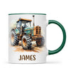 Personalised with Name, Vintage Tractor Kids Mug – Custom Farm Vehicle Cup for Children – Available in 11oz, 6oz & Enamel
