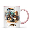 Personalised with Name, Vintage Tractor Kids Mug – Custom Farm Vehicle Cup for Children – Available in 11oz, 6oz & Enamel