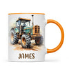 Personalised with Name, Vintage Tractor Kids Mug – Custom Farm Vehicle Cup for Children – Available in 11oz, 6oz & Enamel