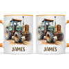 Personalised with Name, Vintage Tractor Kids Mug – Custom Farm Vehicle Cup for Children – Available in 11oz, 6oz & Enamel