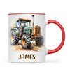 Personalised with Name, Vintage Tractor Kids Mug – Custom Farm Vehicle Cup for Children – Available in 11oz, 6oz & Enamel