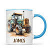 Personalised with Name, Vintage Tractor Kids Mug – Custom Farm Vehicle Cup for Children – Available in 11oz, 6oz & Enamel
