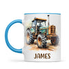Personalised with Name, Vintage Tractor Kids Mug – Custom Farm Vehicle Cup for Children – Available in 11oz, 6oz & Enamel