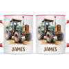 Personalised with Name, Vintage Tractor Kids Mug – Custom Farm Vehicle Cup for Children – Available in 11oz, 6oz & Enamel