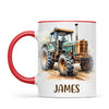 Personalised with Name, Vintage Tractor Kids Mug – Custom Farm Vehicle Cup for Children – Available in 11oz, 6oz & Enamel