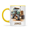 Personalised with Name, Vintage Tractor Kids Mug – Custom Farm Vehicle Cup for Children – Available in 11oz, 6oz & Enamel