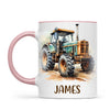 Personalised with Name, Vintage Tractor Kids Mug – Custom Farm Vehicle Cup for Children – Available in 11oz, 6oz & Enamel