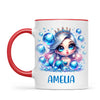 Personalised with Name, Blue Mermaid Princess Kids Mug – Custom Under the Sea Cup for Children – Available in 11oz, 6oz & Enamel
