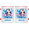 Personalised with Name, Blue Mermaid Princess Kids Mug – Custom Under the Sea Cup for Children – Available in 11oz, 6oz & Enamel