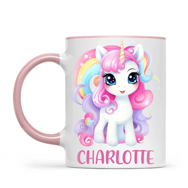 Personalised with Name, Magical Unicorn Kids Mug – Custom Unicorn Cup for Children – Available in 11oz, 6oz & Enamel Options