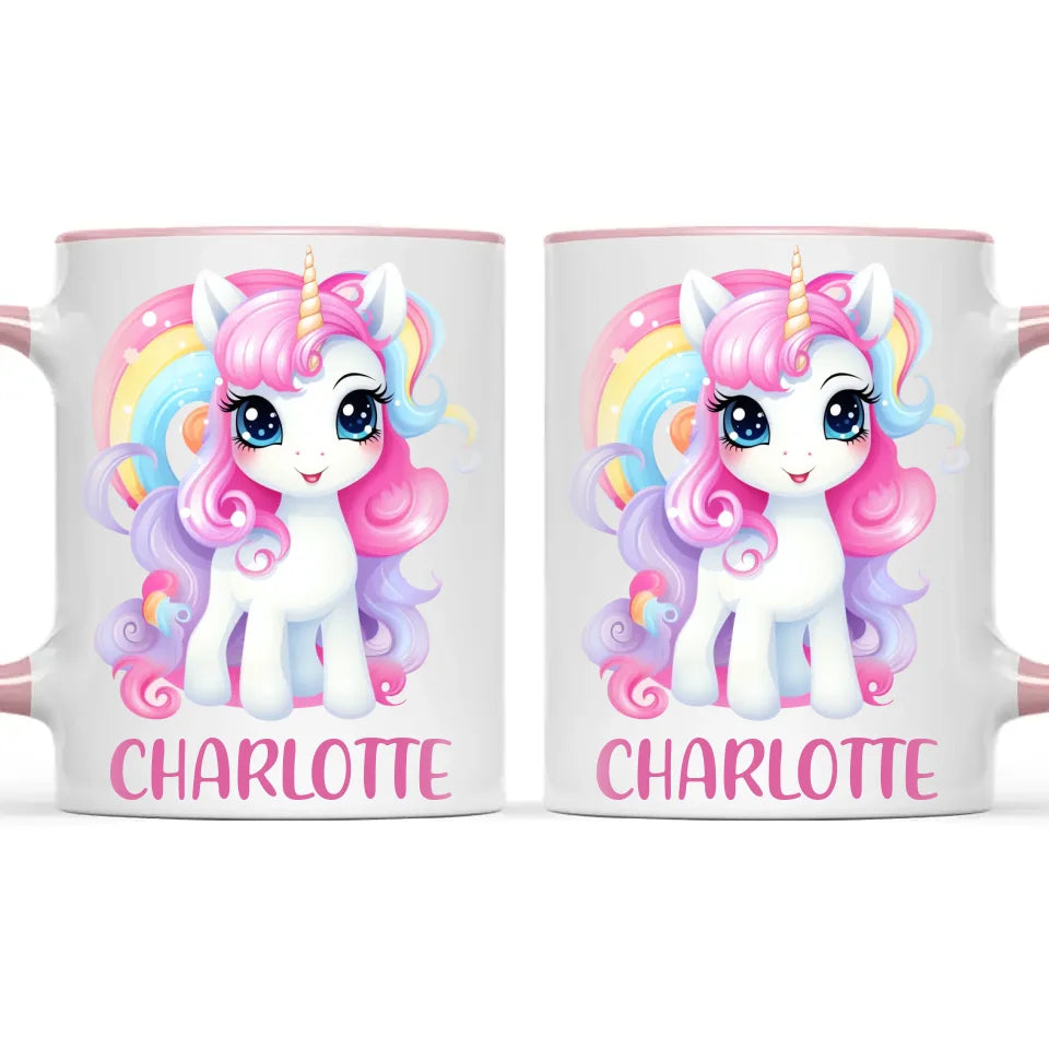 Personalised with Name, Magical Unicorn Kids Mug – Custom Unicorn Cup for Children – Available in 11oz, 6oz & Enamel Options
