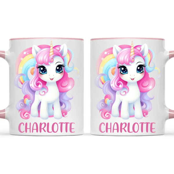 Personalised with Name, Magical Unicorn Kids Mug – Custom Unicorn Cup for Children – Available in 11oz, 6oz & Enamel Options