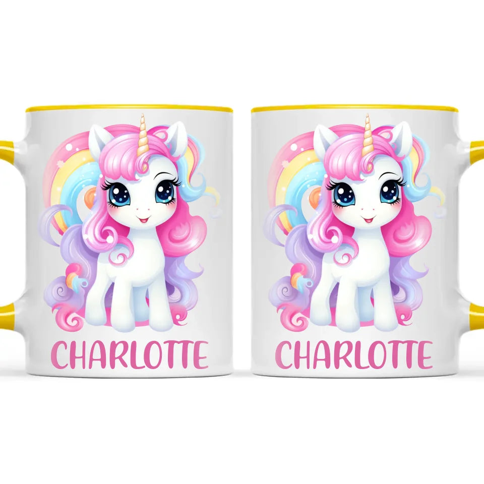 Personalised with Name, Magical Unicorn Kids Mug – Custom Unicorn Cup for Children – Available in 11oz, 6oz & Enamel Options