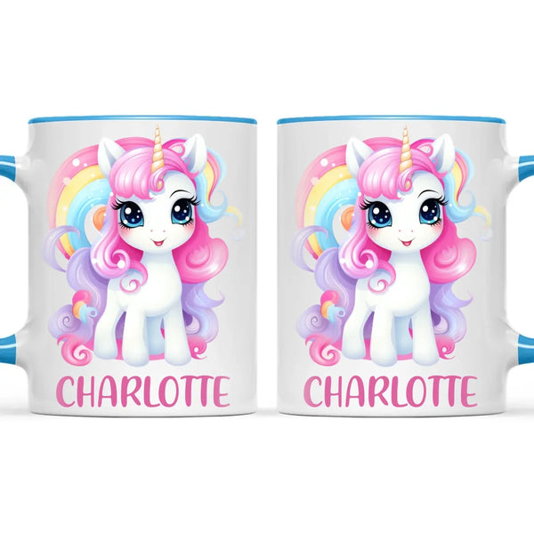 Personalised with Name, Magical Unicorn Kids Mug – Custom Unicorn Cup for Children – Available in 11oz, 6oz & Enamel Options