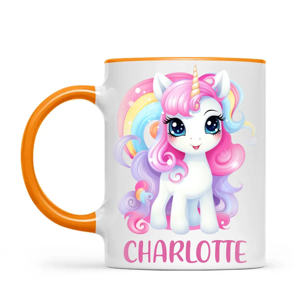 Personalised with Name, Magical Unicorn Kids Mug – Custom Unicorn Cup for Children – Available in 11oz, 6oz & Enamel Options