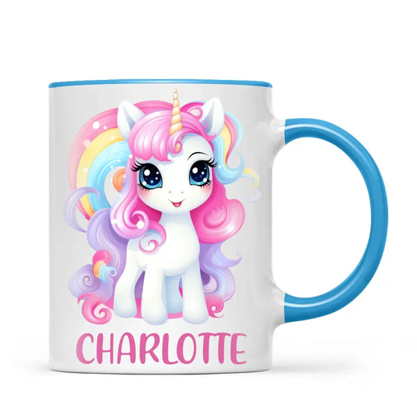 Personalised with Name, Magical Unicorn Kids Mug – Custom Unicorn Cup for Children – Available in 11oz, 6oz & Enamel Options