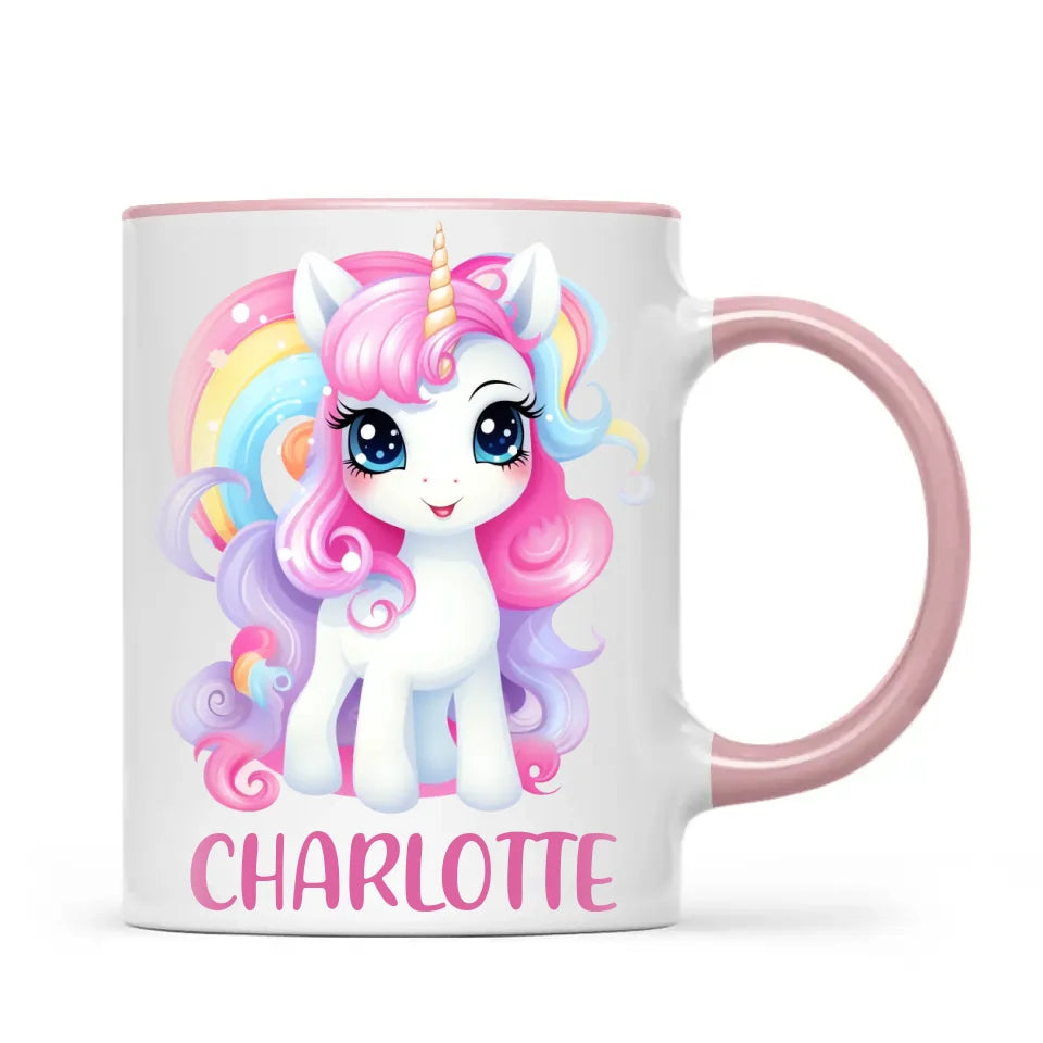 Personalised with Name, Magical Unicorn Kids Mug – Custom Unicorn Cup for Children – Available in 11oz, 6oz & Enamel Options