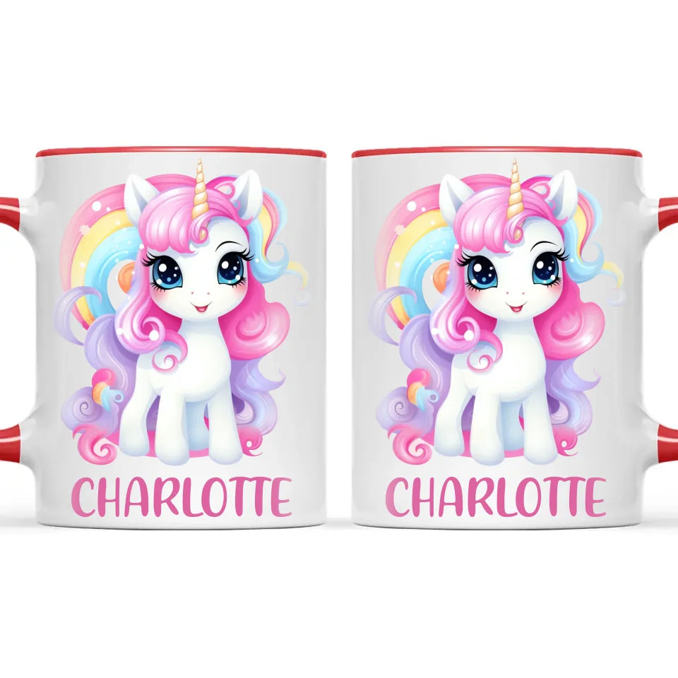 Personalised with Name, Magical Unicorn Kids Mug – Custom Unicorn Cup for Children – Available in 11oz, 6oz & Enamel Options