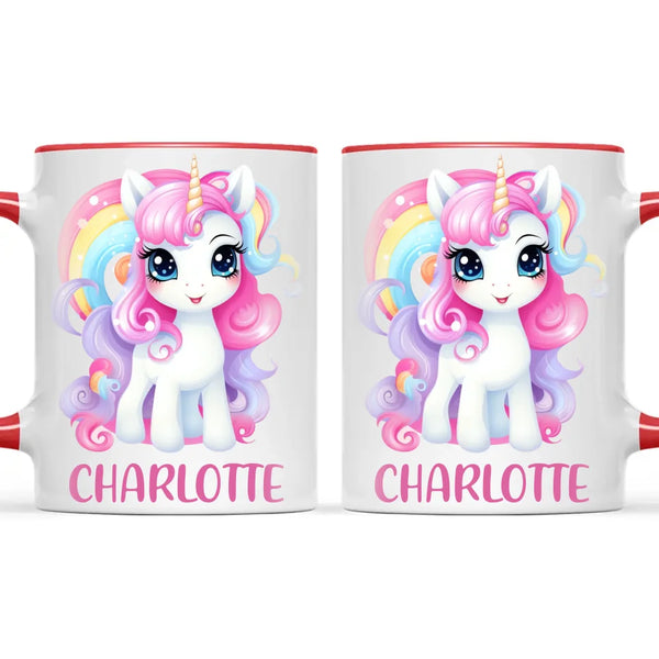 Personalised with Name, Magical Unicorn Kids Mug – Custom Unicorn Cup for Children – Available in 11oz, 6oz & Enamel Options