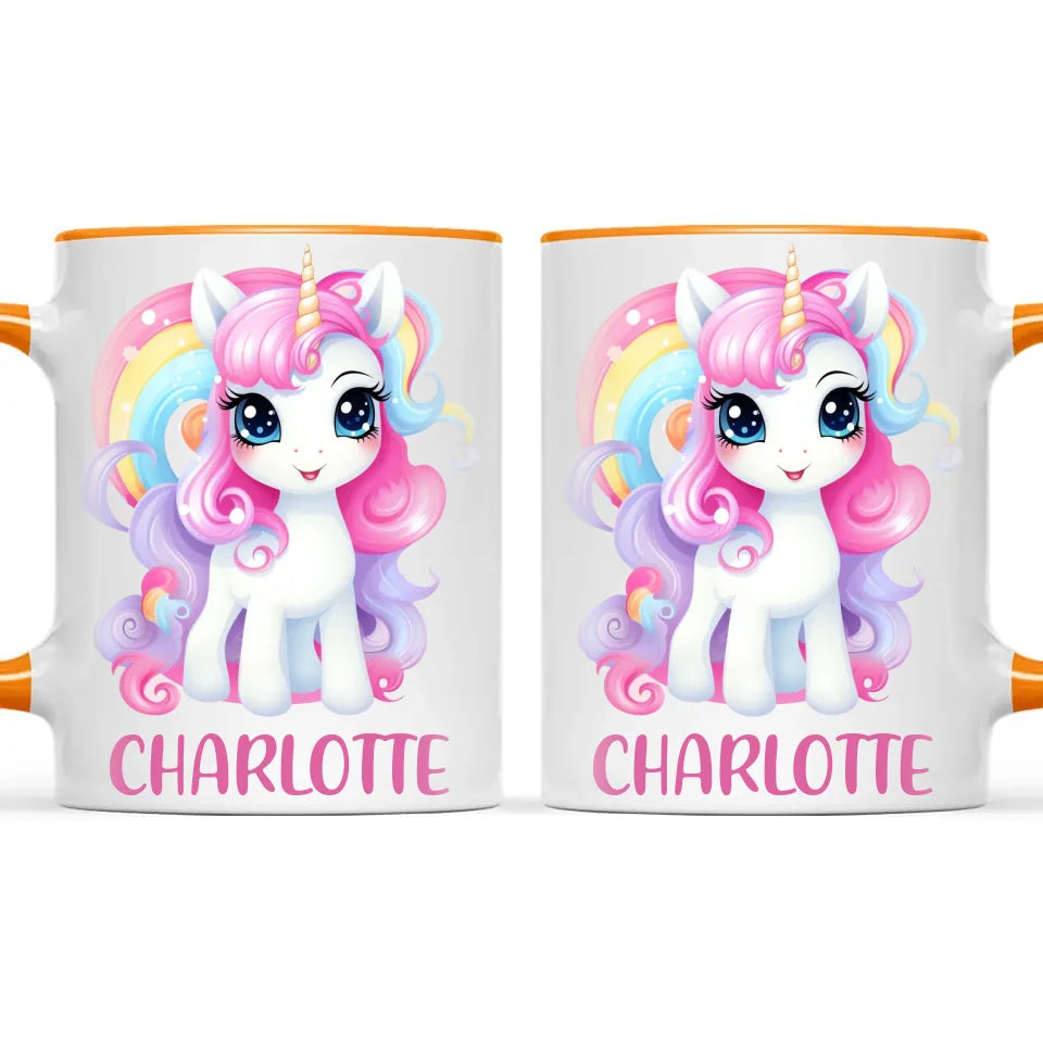 Personalised with Name, Magical Unicorn Kids Mug – Custom Unicorn Cup for Children – Available in 11oz, 6oz & Enamel Options