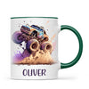 Personalised with Name, Monster Truck Adventure Kids Mug – Custom Off-Road Racing Cup for Children – Available in 11oz, 6oz & Enamel Options