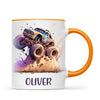 Personalised with Name, Monster Truck Adventure Kids Mug – Custom Off-Road Racing Cup for Children – Available in 11oz, 6oz & Enamel Options