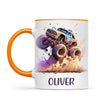 Personalised with Name, Monster Truck Adventure Kids Mug – Custom Off-Road Racing Cup for Children – Available in 11oz, 6oz & Enamel Options