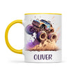 Personalised with Name, Monster Truck Adventure Kids Mug – Custom Off-Road Racing Cup for Children – Available in 11oz, 6oz & Enamel Options