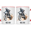 Personalised with Name, Motocross Rider Kids Mug – Customised Dirt Bike Racing Cup for Children – Available in 11oz, 6oz & Enamel Options