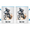 Personalised with Name, Motocross Rider Kids Mug – Customised Dirt Bike Racing Cup for Children – Available in 11oz, 6oz & Enamel Options