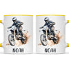 Personalised with Name, Motocross Rider Kids Mug – Customised Dirt Bike Racing Cup for Children – Available in 11oz, 6oz & Enamel Options