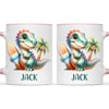Personalised with Name, Dinosaur Kids Mug – Customised Prehistoric-Themed Cup – Available in 11oz, 6oz & Enamel Options