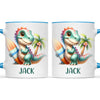 Personalised with Name, Dinosaur Kids Mug – Customised Prehistoric-Themed Cup – Available in 11oz, 6oz & Enamel Options