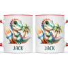 Personalised with Name, Dinosaur Kids Mug – Customised Prehistoric-Themed Cup – Available in 11oz, 6oz & Enamel Options