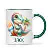 Personalised with Name, Dinosaur Kids Mug – Customised Prehistoric-Themed Cup – Available in 11oz, 6oz & Enamel Options