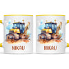 Personalised with Name, Bulldozer Kids Mug – Customised Construction-Themed Cup – Available in 11oz, 6oz & Enamel Options