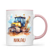 Personalised with Name, Bulldozer Kids Mug – Customised Construction-Themed Cup – Available in 11oz, 6oz & Enamel Options