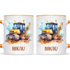 Personalised with Name, Bulldozer Kids Mug – Customised Construction-Themed Cup – Available in 11oz, 6oz & Enamel Options