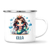 Personalised with Name, Dark-Haired Mermaid Princess Kids Mug – Custom Under-the-Sea Cup for Children – Available in 11oz, 6oz & Enamel
