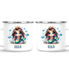Personalised with Name, Dark-Haired Mermaid Princess Kids Mug – Custom Under-the-Sea Cup for Children – Available in 11oz, 6oz & Enamel